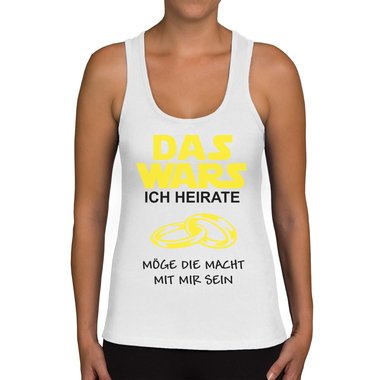 Damen JGA Tank Top - Das Wars - Ich heirate hellgrau-schwarz XS