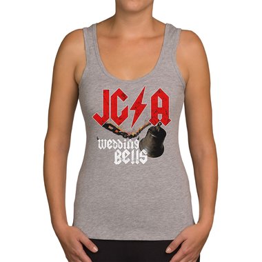 Damen JGA Tank Top - Wedding Bells weiss-schwarz XXL