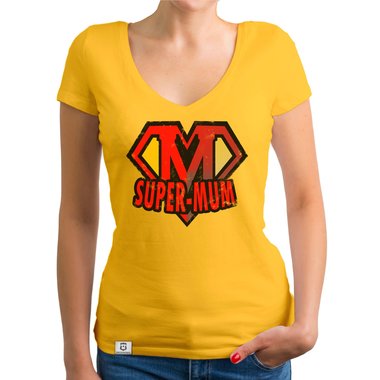 Damen T-Shirt V-Ausschnitt - Super Mum