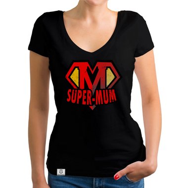 Damen T-Shirt V-Ausschnitt - Super Mum