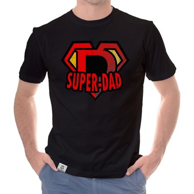 Herren T-Shirt - Super Dad weiss-rot 5XL