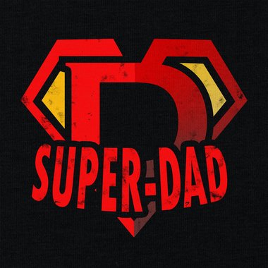 Herren T-Shirt - Super Dad weiss-rot 5XL