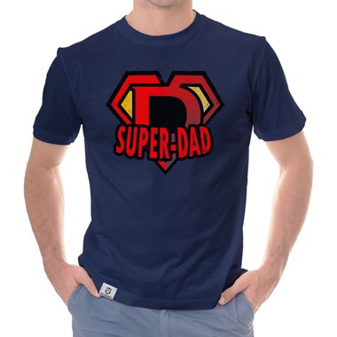 Herren T-Shirt - Super Dad weiss-rot 5XL