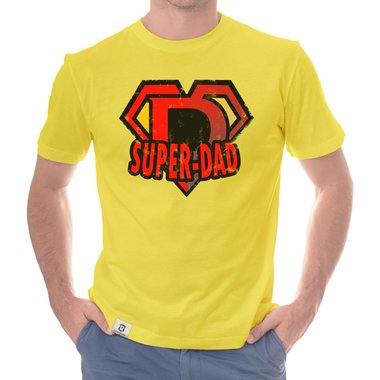 Herren T-Shirt - Super Dad weiss-rot 5XL