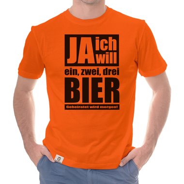 Herren T-Shirt - Ja ich will weiss-schwarz 5XL