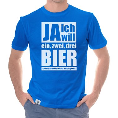 Herren T-Shirt - Ja ich will weiss-schwarz 5XL