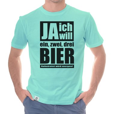 Herren T-Shirt - Ja ich will weiss-schwarz 5XL