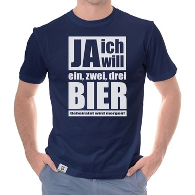 Herren T-Shirt - Ja ich will weiss-schwarz 5XL