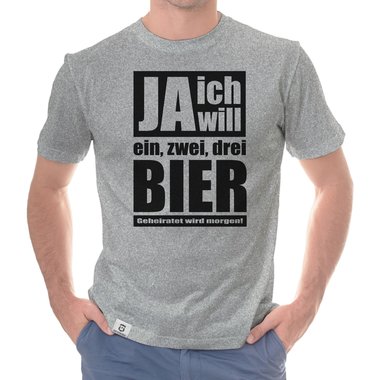 Herren T-Shirt - Ja ich will weiss-schwarz 5XL