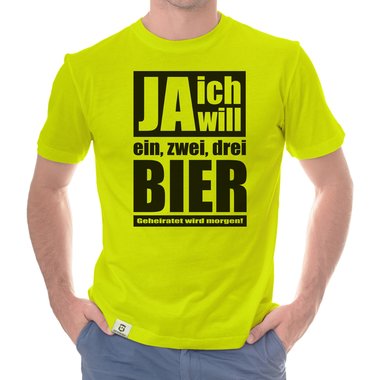 Herren T-Shirt - Ja ich will weiss-schwarz 5XL