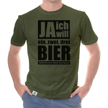 Herren T-Shirt - Ja ich will weiss-schwarz 5XL