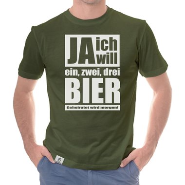 Herren T-Shirt - Ja ich will weiss-schwarz 5XL