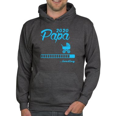 Herren Hoodie - Papa 2020 loading dunkelgrau-cyan XS