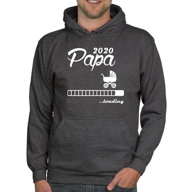 Herren Hoodie - Papa 2020 loading dunkelgrau-cyan XS