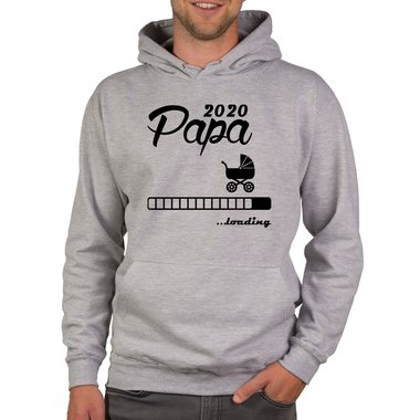 Herren Hoodie - Papa 2020 loading dunkelgrau-cyan XS