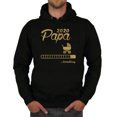 Herren Hoodie - Papa 2020 loading dunkelgrau-cyan XS