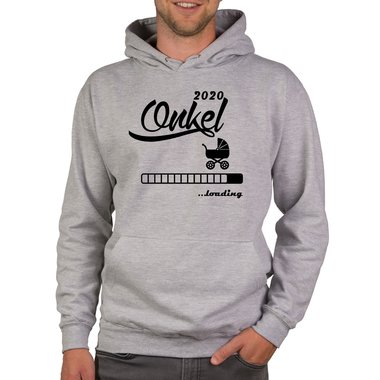 Herren Hoodie - Onkel 2020 loading dunkelgrau-cyan XS