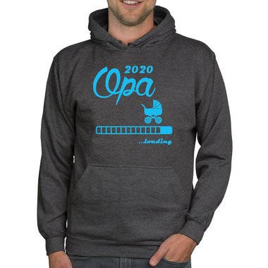 Herren Hoodie - Opa 2020 loading dunkelgrau-cyan XS