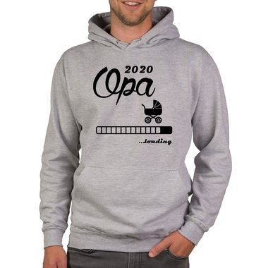 Herren Hoodie - Opa 2020 loading dunkelgrau-cyan XS