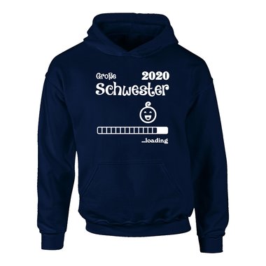 Kinder Hoodie - Groe Schwester 2020 loading dunkelblau-fuchsia 80-92