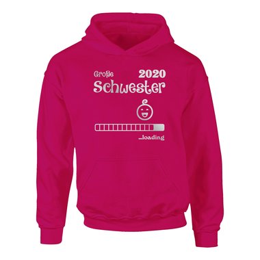 Kinder Hoodie - Groe Schwester 2020 loading dunkelblau-fuchsia 80-92