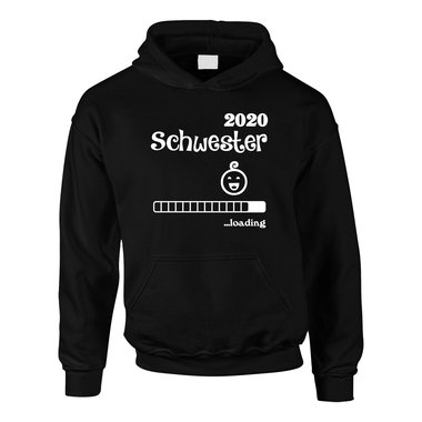 Kinder Hoodie - Schwester 2020 loading schwarz-weiss 152-158