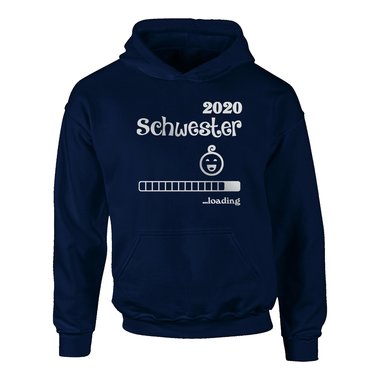 Kinder Hoodie - Schwester 2020 loading schwarz-weiss 152-158