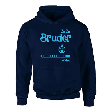 Kinder Hoodie - Bruder 2020 loading dunkelblau-cyan 80-92