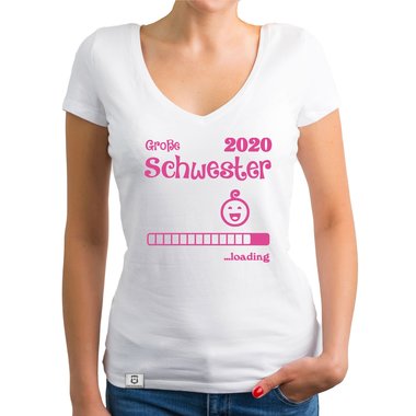 Damen T-Shirt V-Ausschnitt - Groe Schwester 2020 loading