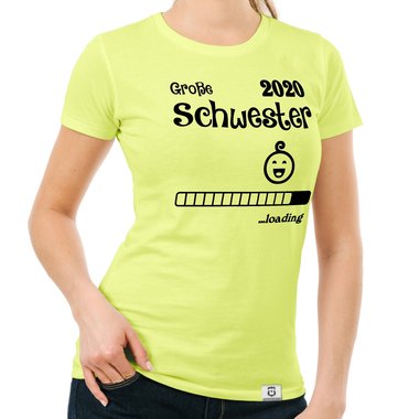 Damen T-Shirt - Groe Schwester 2020 loading schwarz-weiss XXL