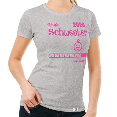 Damen T-Shirt - Groe Schwester 2020 loading schwarz-weiss XXL