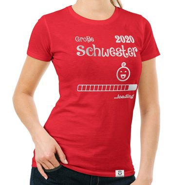 Damen T-Shirt - Groe Schwester 2020 loading schwarz-weiss XXL