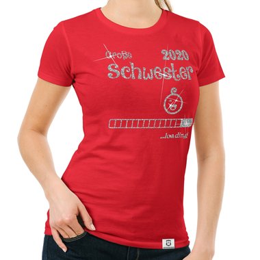 Damen T-Shirt - Groe Schwester 2020 loading schwarz-weiss XXL