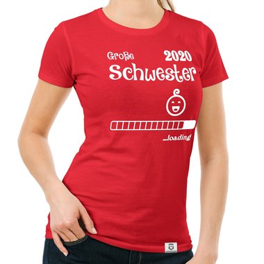 Damen T-Shirt - Groe Schwester 2020 loading schwarz-weiss XXL