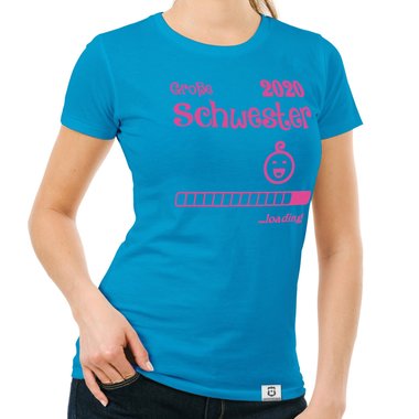 Damen T-Shirt - Groe Schwester 2020 loading schwarz-weiss XXL