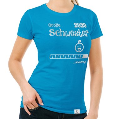 Damen T-Shirt - Groe Schwester 2020 loading schwarz-weiss XXL