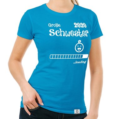 Damen T-Shirt - Groe Schwester 2020 loading schwarz-weiss XXL