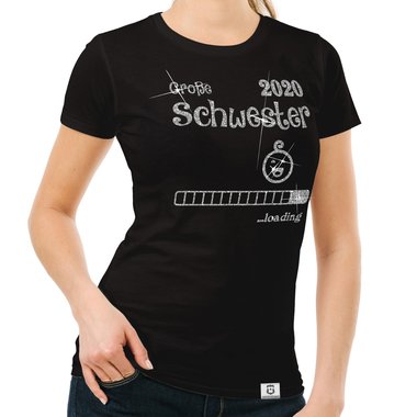 Damen T-Shirt - Groe Schwester 2020 loading schwarz-weiss XXL