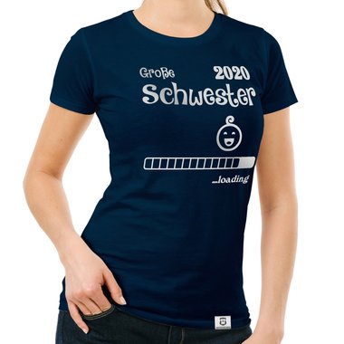 Damen T-Shirt - Groe Schwester 2020 loading schwarz-weiss XXL