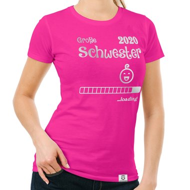 Damen T-Shirt - Groe Schwester 2020 loading schwarz-weiss XXL