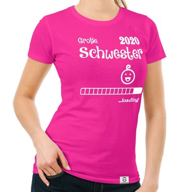 Damen T-Shirt - Groe Schwester 2020 loading schwarz-weiss XXL