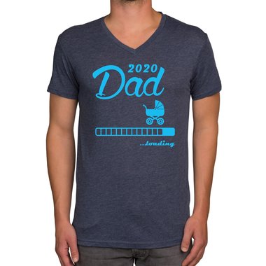 Herren T-Shirt - V-Ausschnitt - Dad 2020 loading dunkelblau-cyan S