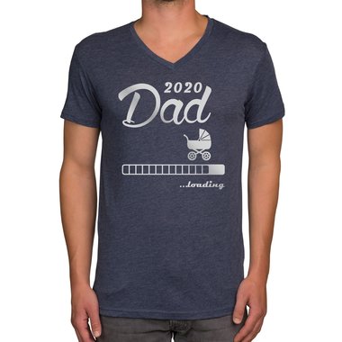 Herren T-Shirt - V-Ausschnitt - Dad 2020 loading dunkelblau-cyan S