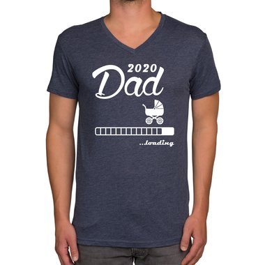 Herren T-Shirt - V-Ausschnitt - Dad 2020 loading dunkelblau-cyan S