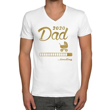 Herren T-Shirt - V-Ausschnitt - Dad 2020 loading dunkelblau-cyan S