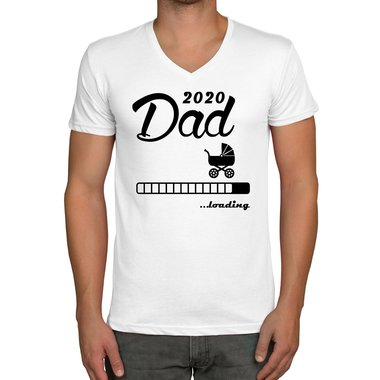 Herren T-Shirt - V-Ausschnitt - Dad 2020 loading dunkelblau-cyan S