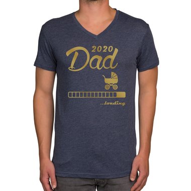 Herren T-Shirt - V-Ausschnitt - Dad 2020 loading weiss-schwarz XXXL