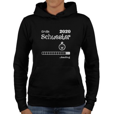 Damen Hoodie - Groe Schwester 2020 loading fuchsia-gold XS