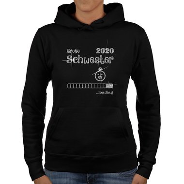 Damen Hoodie - Groe Schwester 2020 loading fuchsia-gold XS