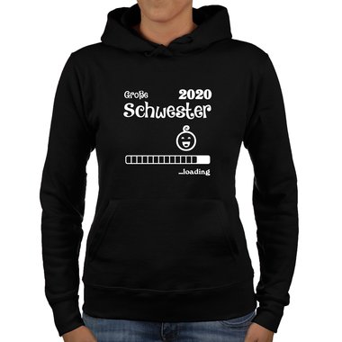 Damen Hoodie - Groe Schwester 2020 loading fuchsia-gold XS